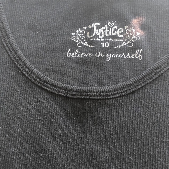 Justice Plain Black Tank Top - Picture 2 of 3
